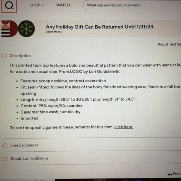 Printed Scoop Neck Tank Salted Caramel Sz XL - Picture 4 of 6